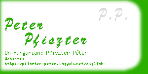 peter pfiszter business card